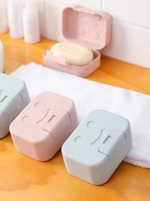 1pc Smiling Face Soap Box, Portable Soap Container, Cute Soap Case, Soap Holder For Dormitory Bathroom Home Bathroom Decor Fall Decor Back To School - Multicolor - View 11