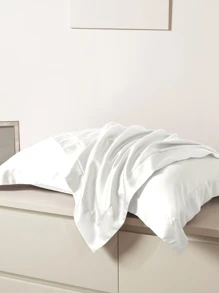 1pc Fashionable & Minimalist Solid Color Ice Silk Envelope Closure Pillowcase, Skin-friendly & Breathable Home Pillow Cover, Pillow Core Not Included - Multicolor - View 5