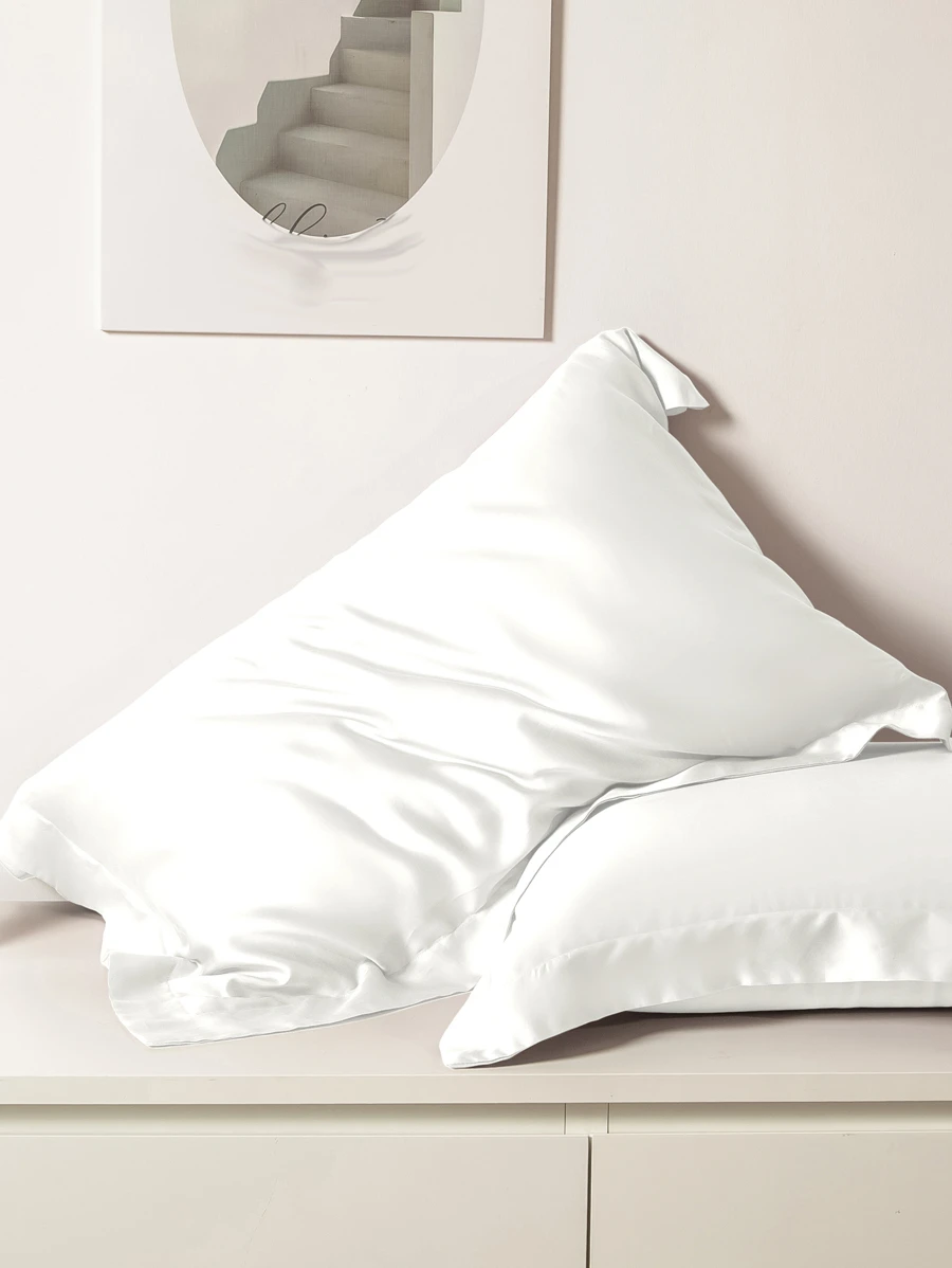 1pc Fashionable & Minimalist Solid Color Ice Silk Envelope Closure Pillowcase, Skin-friendly & Breathable Home Pillow Cover, Pillow Core Not Included - Multicolor - View 1