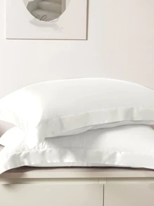 1pc Fashionable & Minimalist Solid Color Ice Silk Envelope Closure Pillowcase, Skin-friendly & Breathable Home Pillow Cover, Pillow Core Not Included - Multicolor - View 3