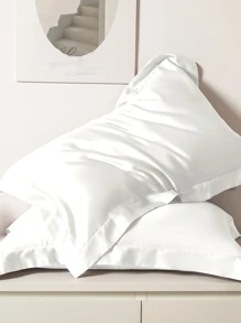 1pc Fashionable & Minimalist Solid Color Ice Silk Envelope Closure Pillowcase, Skin-friendly & Breathable Home Pillow Cover, Pillow Core Not Included - Multicolor - View 4