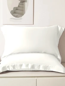 1pc Fashionable & Minimalist Solid Color Ice Silk Envelope Closure Pillowcase, Skin-friendly & Breathable Home Pillow Cover, Pillow Core Not Included - Multicolor - View 2