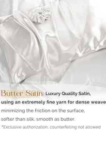 YANIBEST Satin Pillowcase for Hair and Skin Care 2 Pack - 白色 - 查看 5