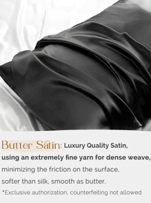 YANIBEST Satin Pillowcase for Hair and Skin Care 2 Pack - 黑色 - 查看 4
