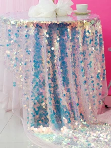 1pc Dreamy Mermaid Scale Colored Wedding Backdrop Curtain Photography Cloth,Christmas - Multicolor - View 2