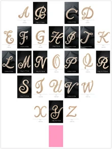 Faux Pearl Letter Design Brooch - Yellow Gold - View 4