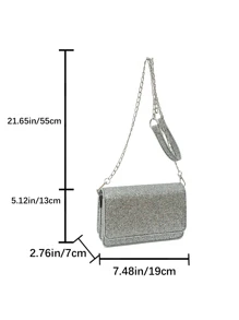 Túi ly hợp buổi tối lấp lánh màu bạc nhỏ cho các bữa tiệc - Bạc - Xem 5