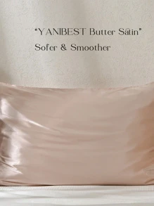 YANIBEST Satin Pillowcase for Hair and Skin Care 2 Pack - Rượu sâm banh - Xem 4