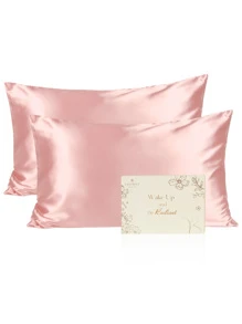 YANIBEST Satin Pillowcase for Hair and Skin Care 2 Pack - 粉色 - 查看 3