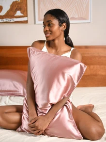 YANIBEST Satin Pillowcase for Hair and Skin Care 2 Pack - 粉色 - 查看 1