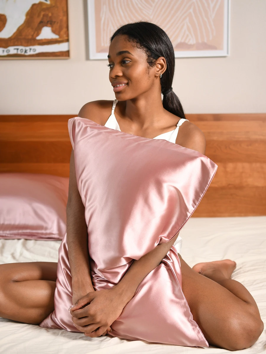 YANIBEST Satin Pillowcase for Hair and Skin Care 2 Pack - 粉色 - 查看 1