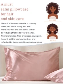 YANIBEST Satin Pillowcase for Hair and Skin Care 2 Pack - 粉色 - 查看 8