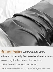 YANIBEST Satin Pillowcase for Hair and Skin Care 2 Pack - Màu xám đen - Xem 5