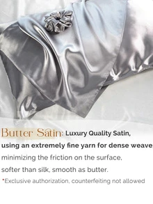 YANIBEST Satin Pillowcase for Hair and Skin Care 2 Pack - 銀色 - 查看 6