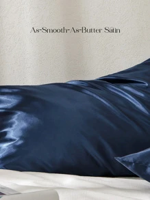 YANIBEST Satin Pillowcase for Hair and Skin Care 2 Pack - 藏蓝色 - 查看 4