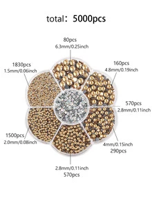 worthofirst 5000顆/盒1.5mm-6.5mm黃水晶燙鑽 - 黃色 - 查看 4