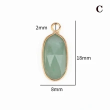 Pha Lê Xanh Tự Nhiên Jades Đính Hạt Đá Mặt Dây Chuyền Vòng Cổ Bông Tai Vòng Tay DIY Tặng Mặt Dây Chuyền Kết Nối Charm - Màu xanh Bạc hà - Xem 4