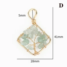 Pha Lê Xanh Tự Nhiên Jades Đính Hạt Đá Mặt Dây Chuyền Vòng Cổ Bông Tai Vòng Tay DIY Tặng Mặt Dây Chuyền Kết Nối Charm - Màu xanh Bạc hà - Xem 5