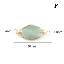 Pha Lê Xanh Tự Nhiên Jades Đính Hạt Đá Mặt Dây Chuyền Vòng Cổ Bông Tai Vòng Tay DIY Tặng Mặt Dây Chuyền Kết Nối Charm - Màu xanh Bạc hà - Xem 7