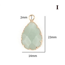 Pha Lê Xanh Tự Nhiên Jades Đính Hạt Đá Mặt Dây Chuyền Vòng Cổ Bông Tai Vòng Tay DIY Tặng Mặt Dây Chuyền Kết Nối Charm - Màu xanh Bạc hà - Xem 10