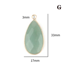 Pha Lê Xanh Tự Nhiên Jades Đính Hạt Đá Mặt Dây Chuyền Vòng Cổ Bông Tai Vòng Tay DIY Tặng Mặt Dây Chuyền Kết Nối Charm - Màu xanh Bạc hà - Xem 8