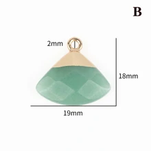 Pha Lê Xanh Tự Nhiên Jades Đính Hạt Đá Mặt Dây Chuyền Vòng Cổ Bông Tai Vòng Tay DIY Tặng Mặt Dây Chuyền Kết Nối Charm - Màu xanh Bạc hà - Xem 3