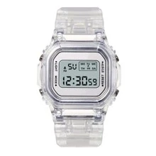Reloj digital de moda transparente para hombres y mujeres. - Blanco - Ver 1