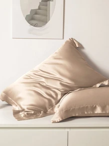 1 PC Thời Trang Đơn Giản Màu Trơn Vỏ Gối, Thoải Mái Và Thoáng Khí Cho Cả Nam Và Nữ Phòng Ngủ Nhà Áo Gối Chần Gòn, Không Bao Gồm Gối Chèn - Nhiều màu - Xem 4