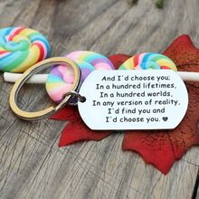 禮物適合女士-紋理鑰匙圈帶浪漫-生日,婚禮禮物適合女孩,朋友,丈夫鑰匙鏈禮物