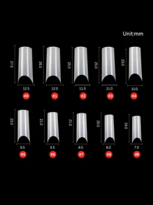 Thể hiện tình yêu của bạn với Bộ móng tay giả nửa hình vuông dài 500 chiếc - Màu be - Xem 5