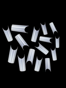 Thể hiện tình yêu của bạn với Bộ móng tay giả nửa hình vuông dài 500 chiếc - Màu be - Xem 4
