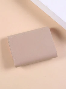 Tri-Fold Small Wallet Minimalist Pocket Wallet Small Purse ID Window Slim Women Wallet Portable Money Cash White-Collar Workers For Female College Work Business Commute Office For Anniversary For Couple For Birthday Gift On Valentine Day Gift Gift Present Gifts For Teachers - Mauve Purple - View 2