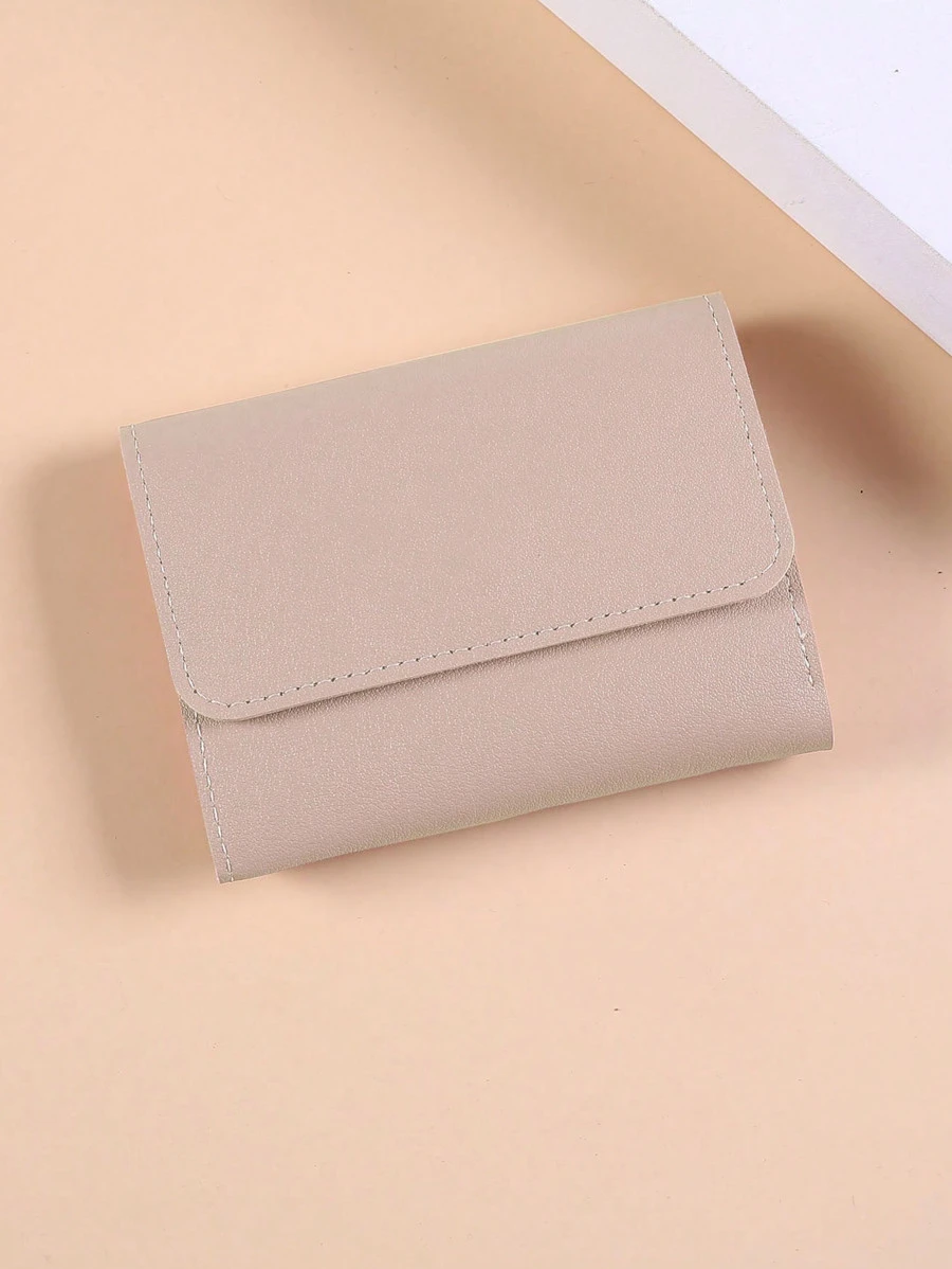 Tri-Fold Small Wallet Minimalist Pocket Wallet Small Purse ID Window Slim Women Wallet Portable Money Cash White-Collar Workers For Female College Work Business Commute Office For Anniversary For Couple For Birthday Gift On Valentine Day Gift Gift Present Gifts For Teachers - Mauve Purple - View 1