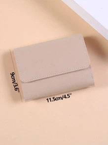 Tri-Fold Small Wallet Minimalist Pocket Wallet Small Purse ID Window Slim Women Wallet Portable Money Cash White-Collar Workers For Female College Work Business Commute Office For Anniversary For Couple For Birthday Gift On Valentine Day Gift Gift Present Gifts For Teachers - Mauve Purple - View 3