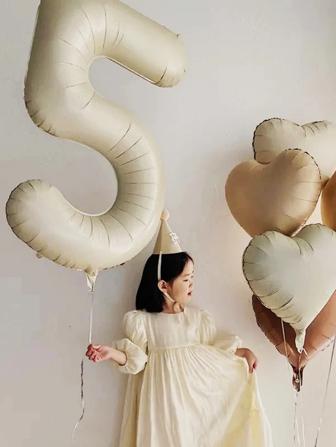 Mtrong Te 1Pc 40inch 0-9 Cream White Number Foil Helium Balloons Birthday Party Decorations Globos