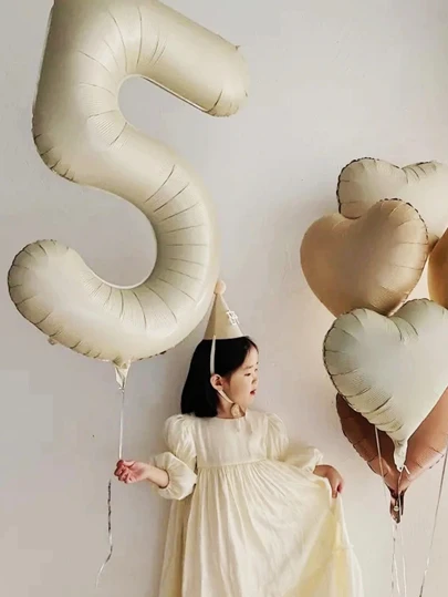 Mtrong Te 1 件 40 英寸 0-9 奶油白色数字铝箔氦气球生日派对装饰球形气球