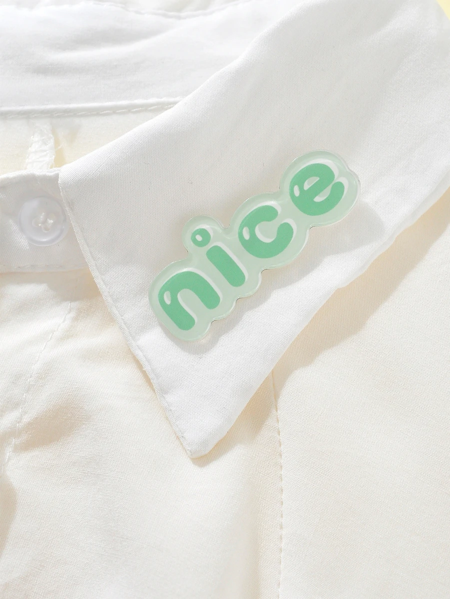 1入組時尚&精美&迷人的&個性化字母設計胸針作為喜慶禮品適用於女士們&女孩 - 彩色 - 查看 1