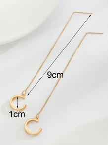 1 Pair Minimalist Extra Long Dangle Ear Cuffs Jewelry For Women Party Fashion Accessories