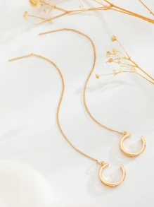 1 Pair Minimalist Extra Long Dangle Ear Cuffs Jewelry For Women Party Fashion Accessories