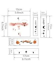 5片萬聖節晚會傷疤設計,防水長效暫時性刺青貼紙
