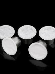 100入組 37 毫米鋁製咖啡膠囊自黏式可重複使用密封鋁箔貼紙咖啡壺蓋相容 Nespresso 原廠咖啡包 - 銀色 - 查看 8