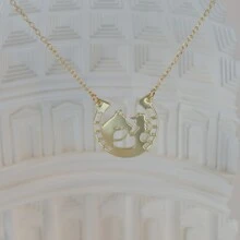 1入組方晶鋯石裝飾吊墜項鍊 - 金色 - 查看 1