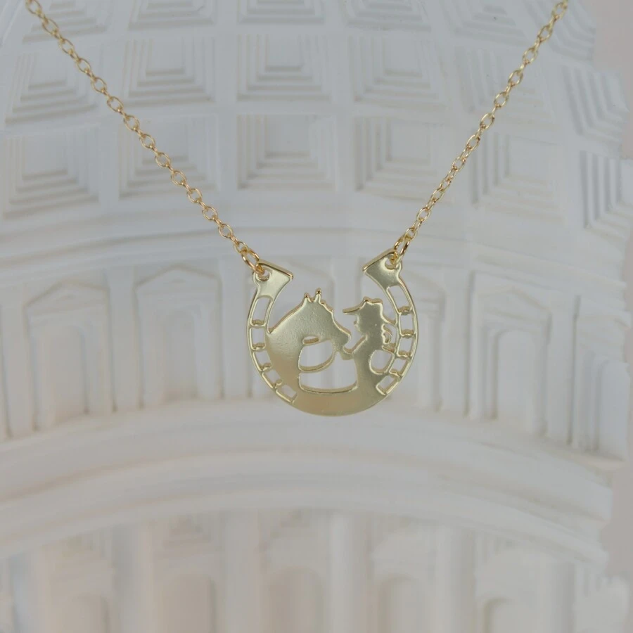 1入組方晶鋯石裝飾吊墜項鍊 - 金色 - 查看 1