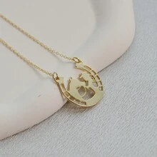 1入組方晶鋯石裝飾吊墜項鍊 - 金色 - 查看 4