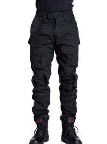 TRGPSG Men's Tactical Pants Casual Camouflage Multi-Pocket Cargo Work Pants - Black - View 1