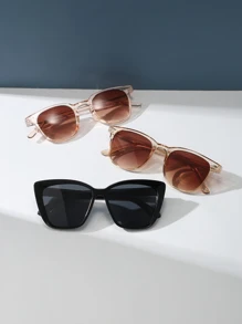 3pairs Cat Eye Sunglasses - Multicolor - View 2