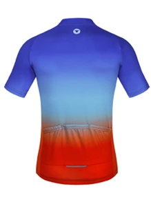 Men's Gradient Color Cycling Jersey - Black - View 2