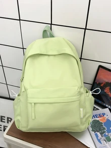 綠色時髦和休閒長款多口袋後背包 - 綠色 - 查看 1