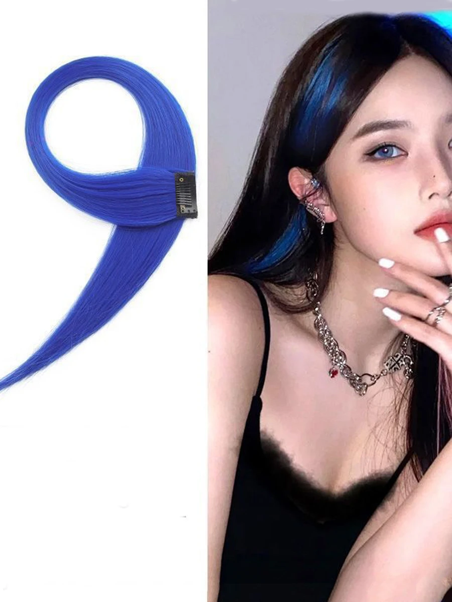 Kẹp tóc trang trí tóc giả - Màu xanh lam - Xem 1