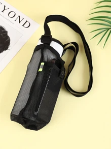 1 cái Vỏ Chai Cắm Trại Polyester Màu Đen Với Túi Đựng Điện Thoại - màu đen - Xem 5